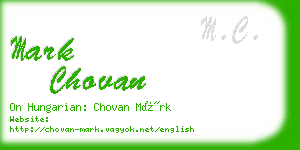 mark chovan business card